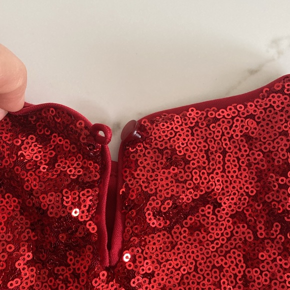 Girls Formal Red dress with Gold Color Sparkle Unicorns! - Picture 6 of 8